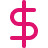 pink dollar sign icon