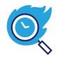 Illustration of magnifying glass with clock
