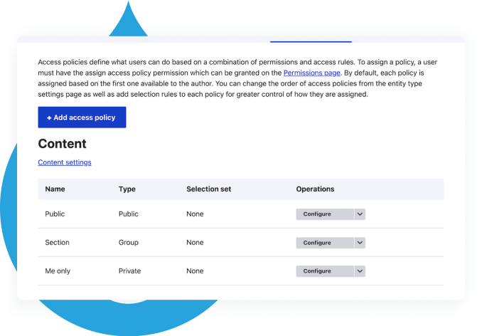 Stylized product UI showing roles and permissions Admin