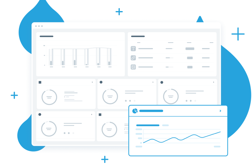 Graphic Illustration diagrammatically displaying Monsido product UI for Performance