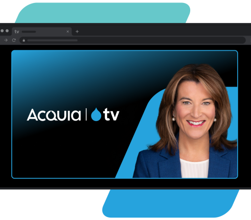 Stylized Graphic of a browser with the Acquia TV UI