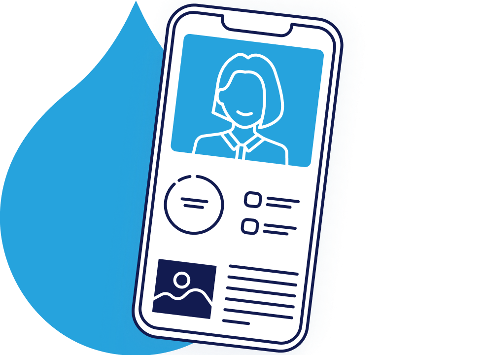 Illustration of a customer profile on a mobile device