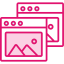 pink icon of images overlapping