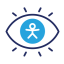 illustration of an eye with the accessibility logo