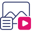 illustration of an image, video, and document icon